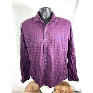 J.Crew Red Navy Check Flannel Shirt Men’s Medium